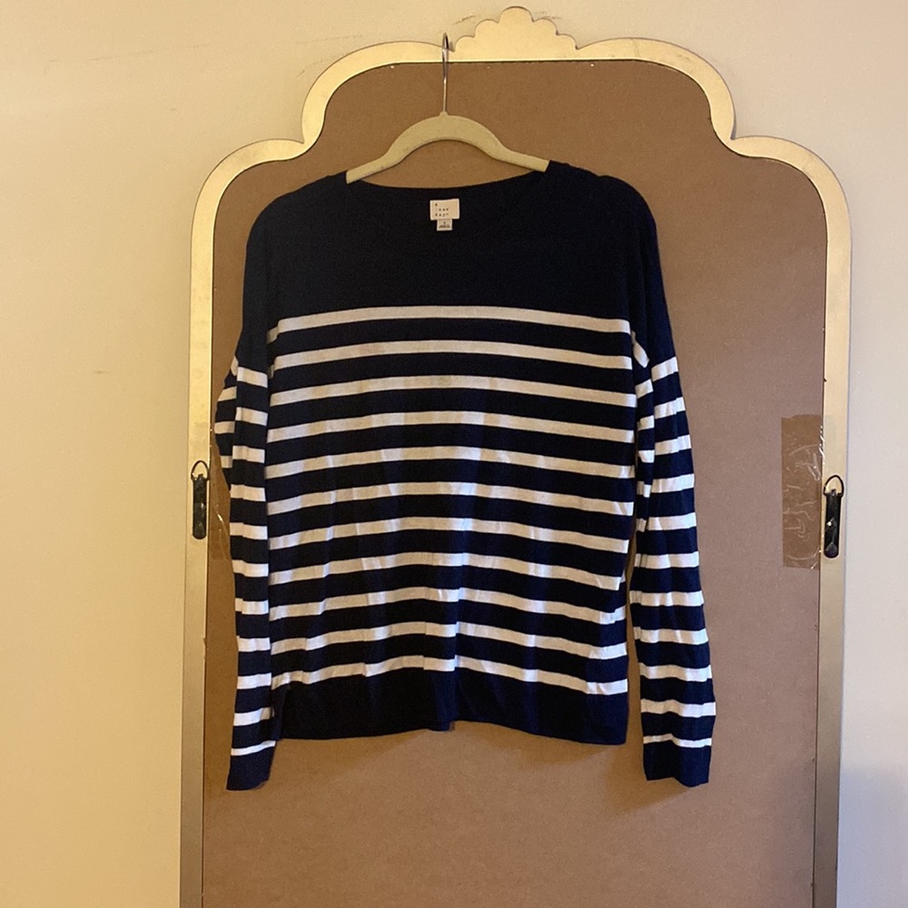 A New Day Navy/White Striped Shirt - L